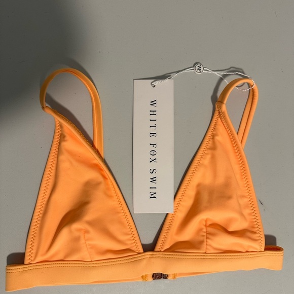 White Fox Bianco Bikini Triangle Top Tangerine Women’s Sz XS NWT - Picture 5 of 6